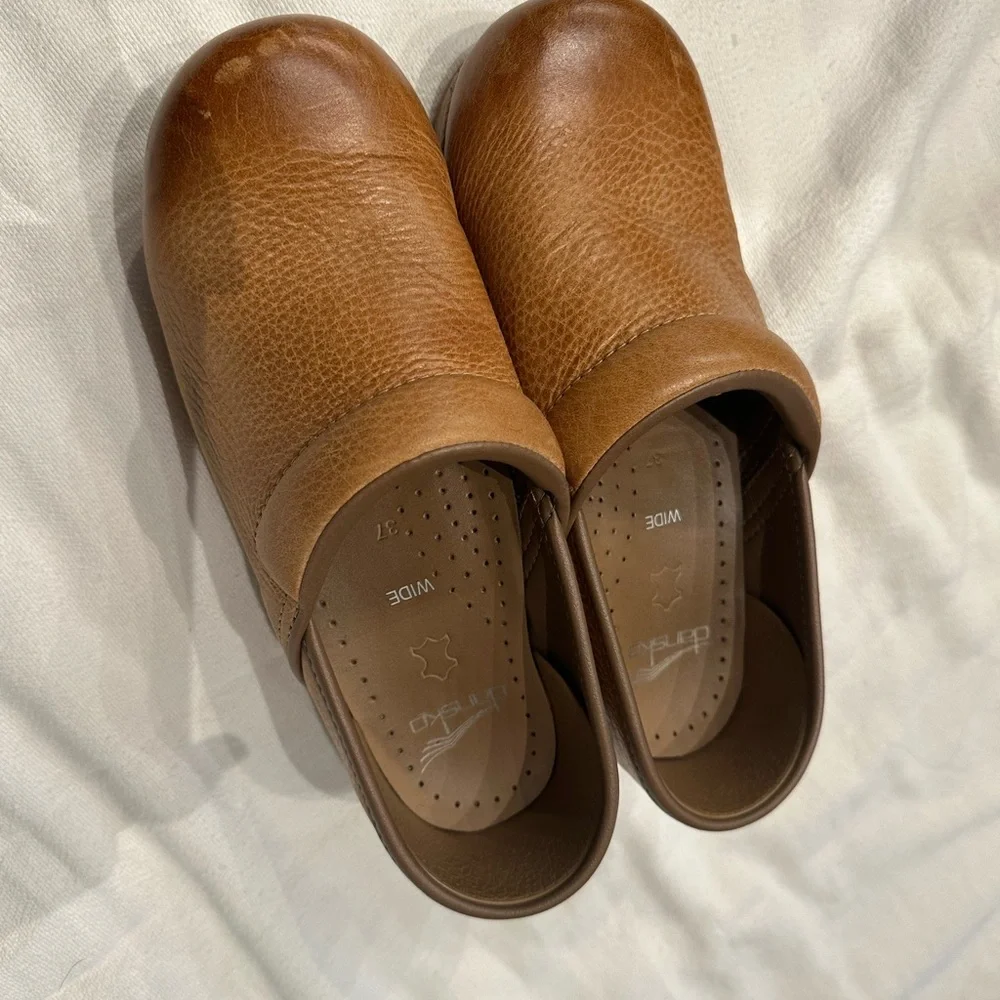 Dansko Brown Leather Mules - Picture 2 of 6